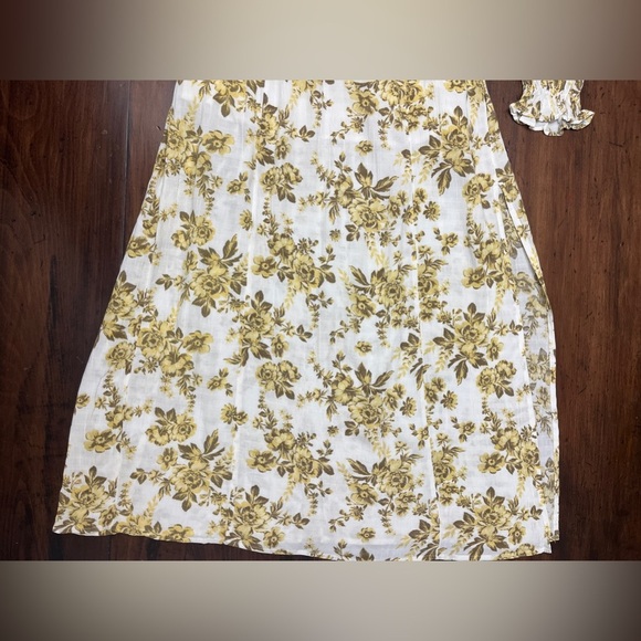 Free People Jaymes Midi Dress Pastry Cream Size XS Boho Milkmaid Smocked Floral - Picture 7 of 16